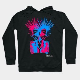 Punk Merged Magenta and Blue by Blackout Designs Hoodie